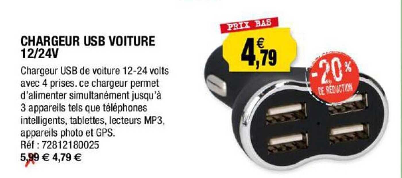 chargeur usb voiture 12-24v