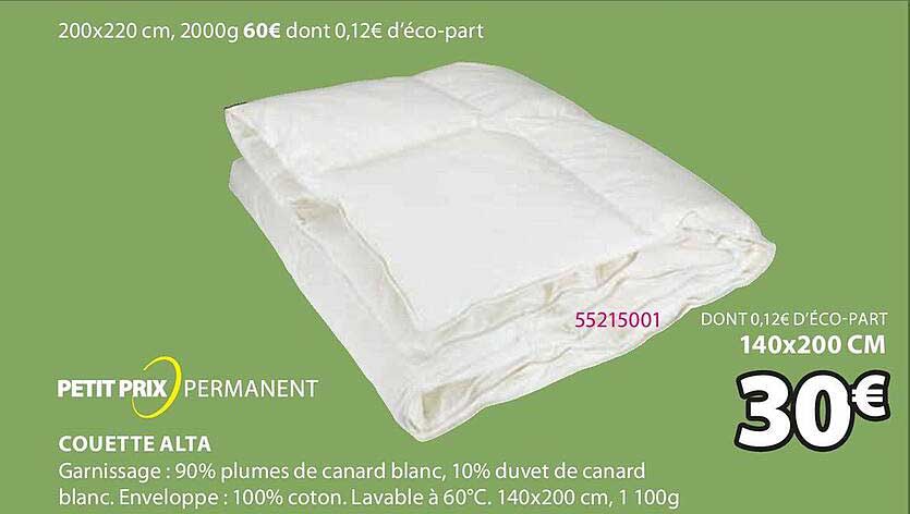 couette alta petit prix