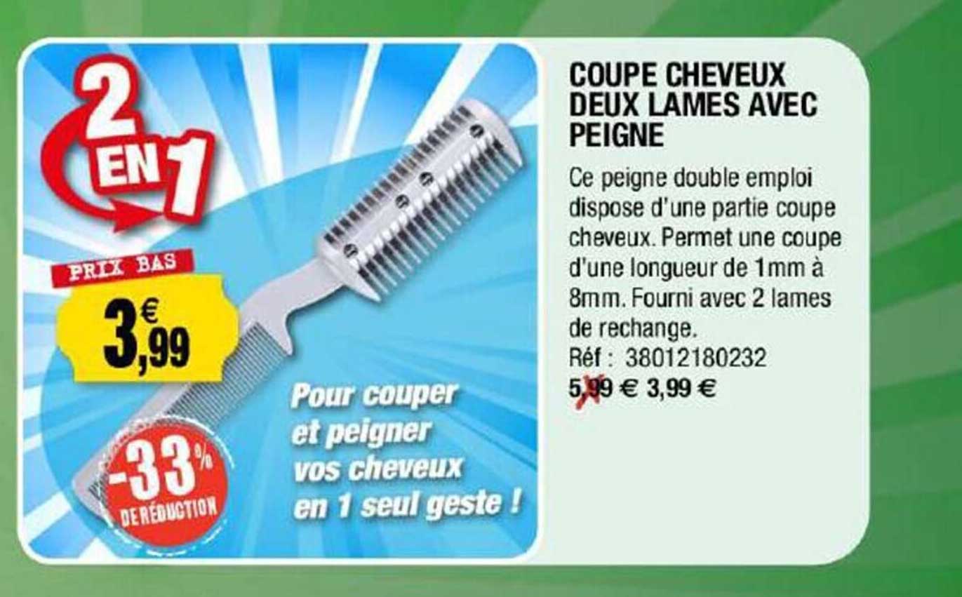 coupe cheveux deux lames avec peigne