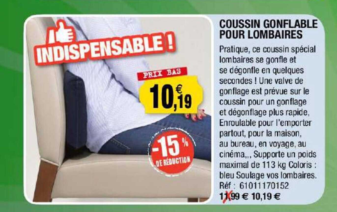coussin gonflable pour lombaires
