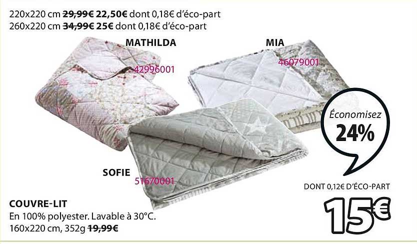 couvre-lit sofie, mathilda, mia