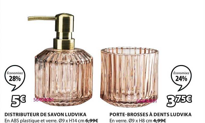 distributeur de savon ludvika, porte-brosses à dents ludvika