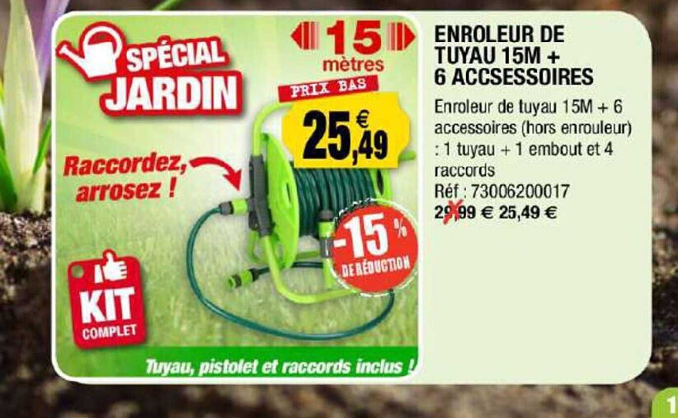 enrôleur de tuyau 15m + 6 accessoires