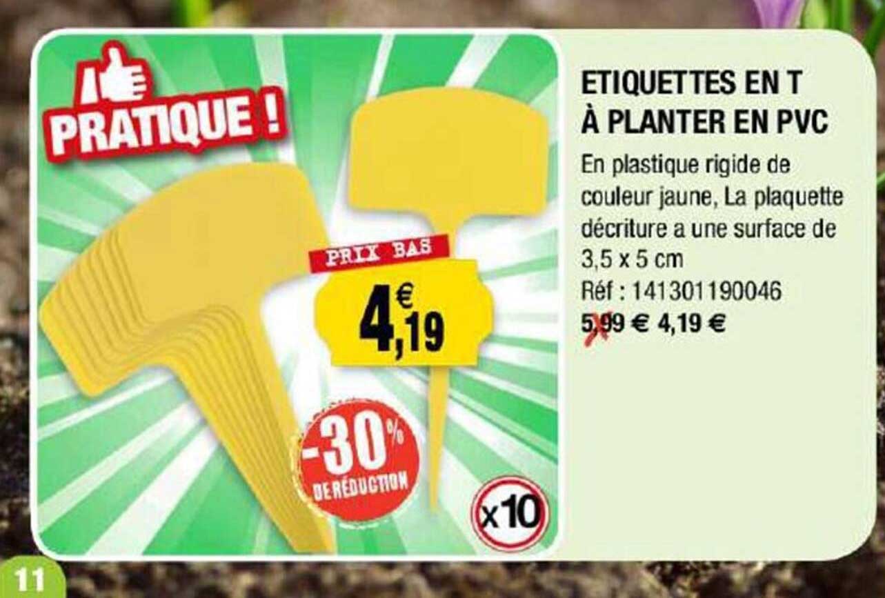 étiquettes en t à planter en pvc