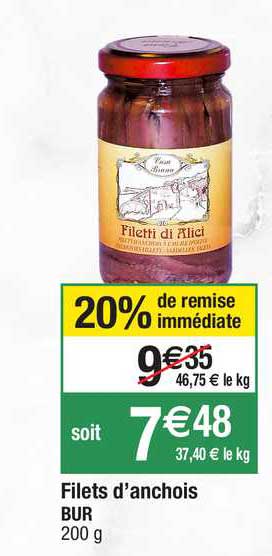 filets d'anchois bur