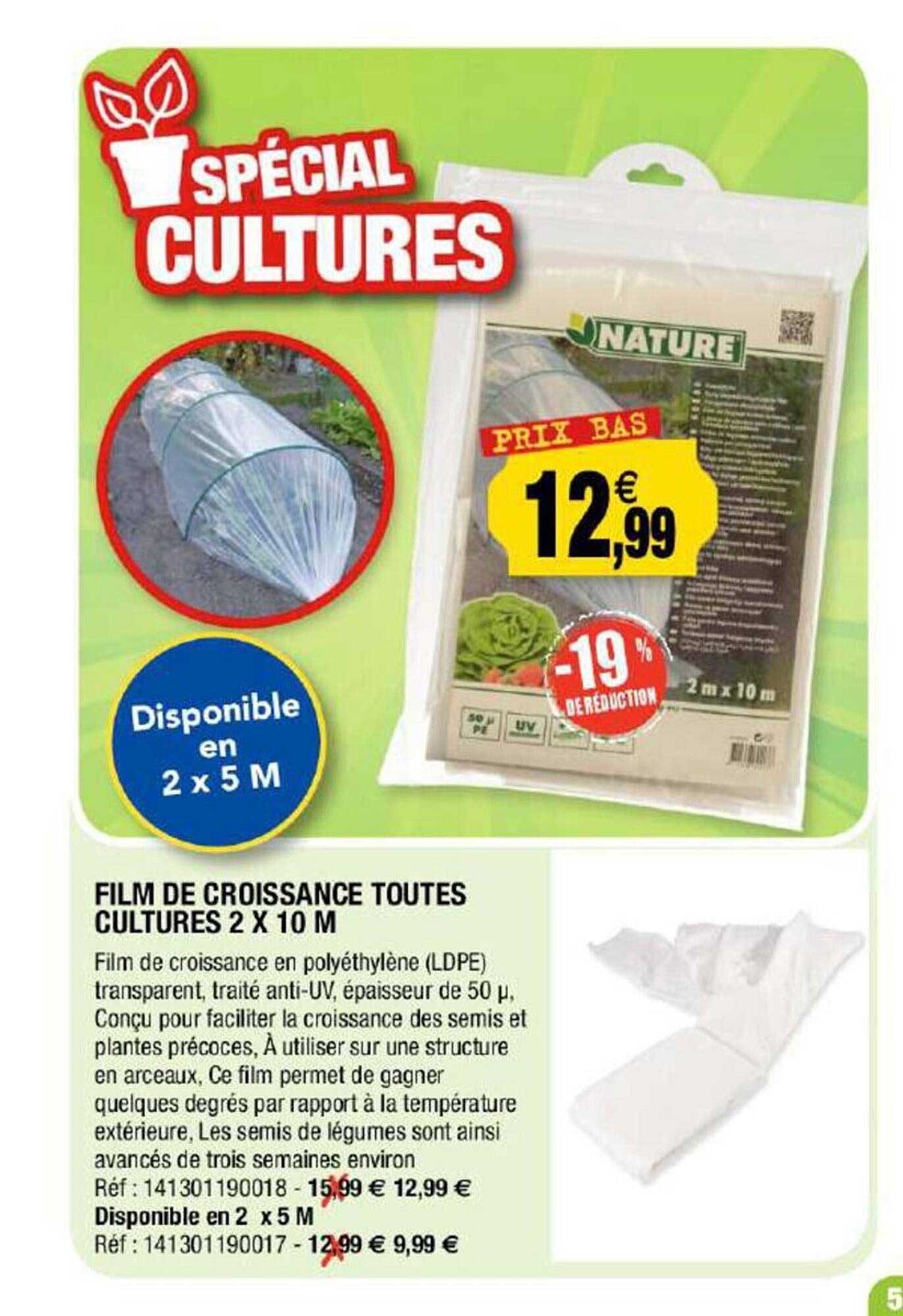 film de croissance toutes cultures 2 x 10 m