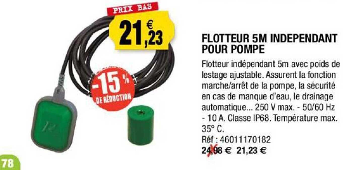 flotteur 5 m indépendant pour pompe