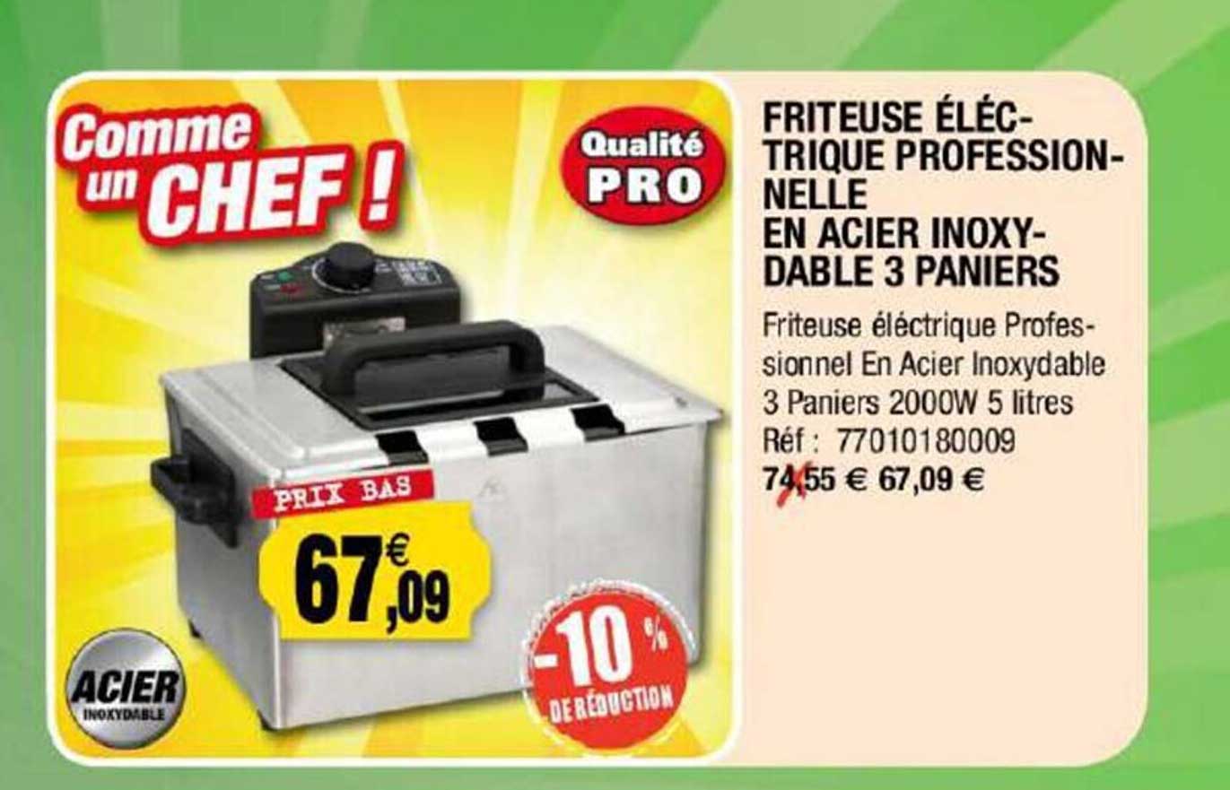 friteuse électrique professionnelle en acier inoxydable 3 paniers