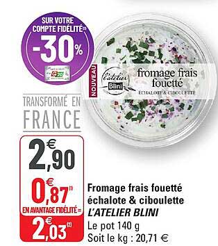 fromage frais fouetté échalote & ciboulette l'atelier blini