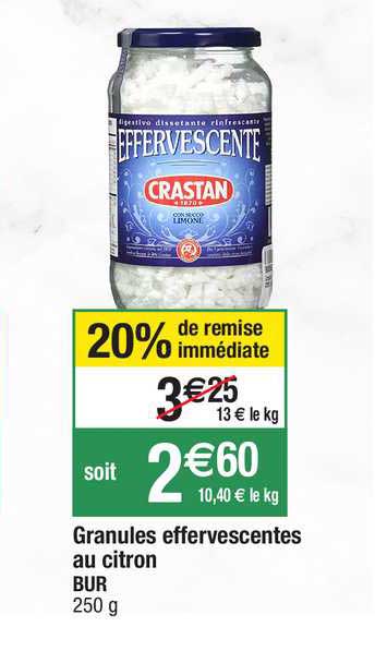 granules effervescentes au citron bur