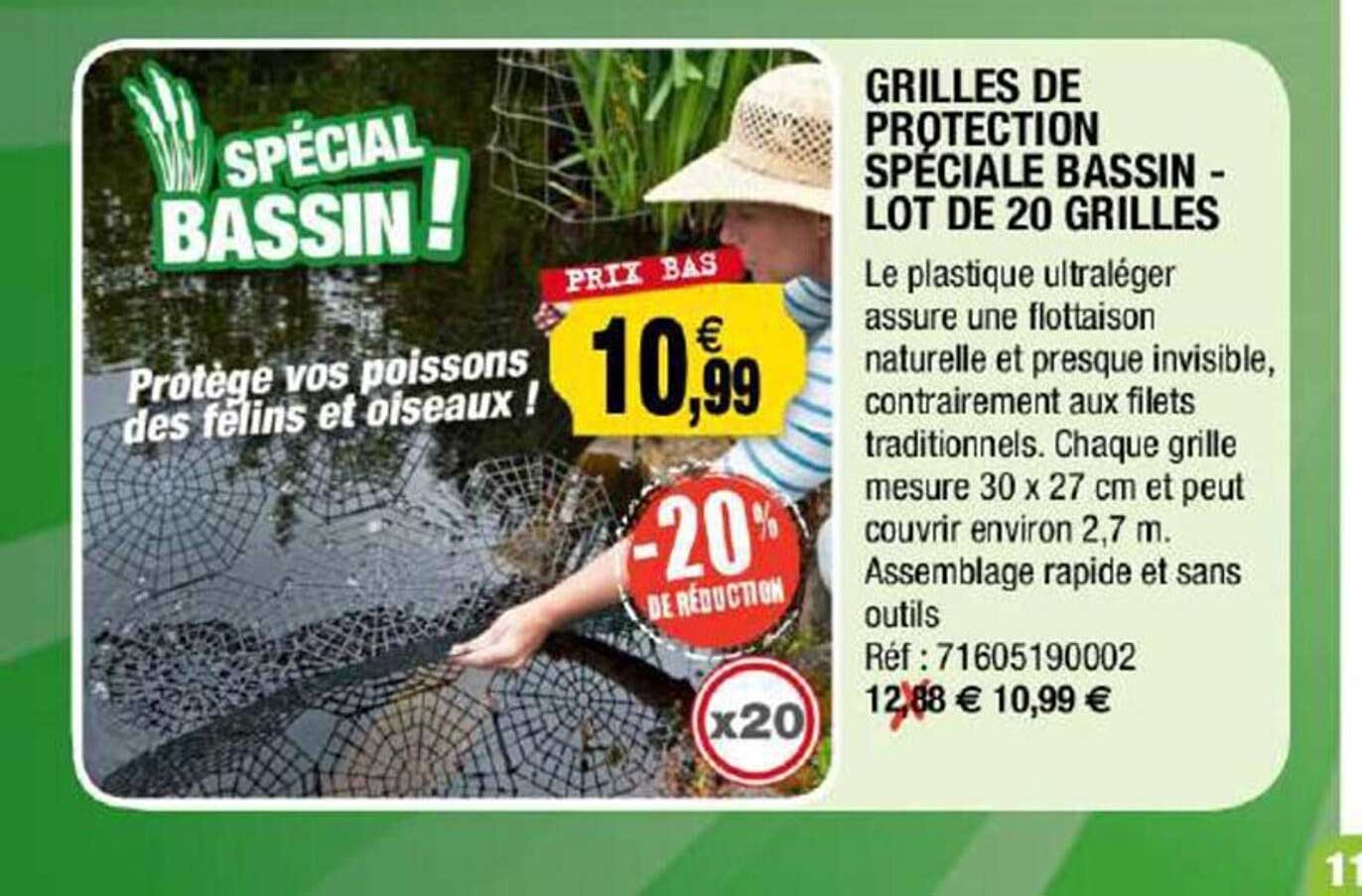 grilles de protection spéciale bassin - lot de 20 grilles