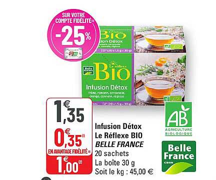 infusion détox le réflexe bio belle france