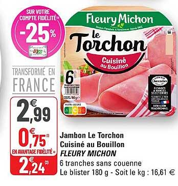 jambon le torchon cuisiné au bouillon fleury michon