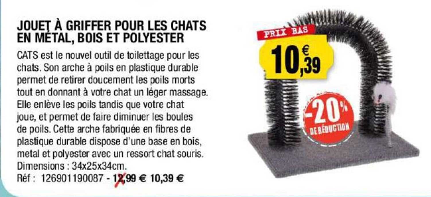 Jouet à Griffer Pour Les Chats En Métal, Bois Et Polyester