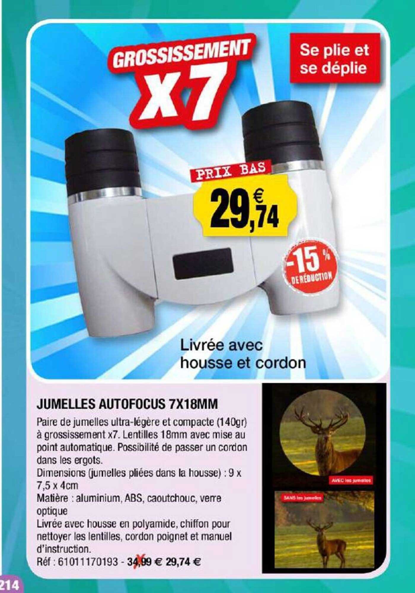 jumelles autofocus 7 x 18 mm