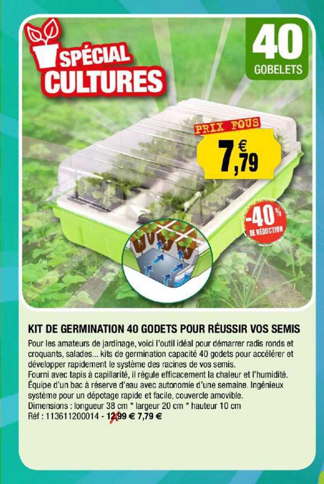 kit de germination 40 godets pour réussir vos semis