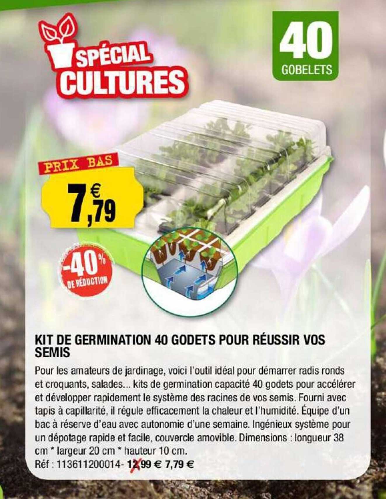 kit de germination 40 godets pour réussir vos semis
