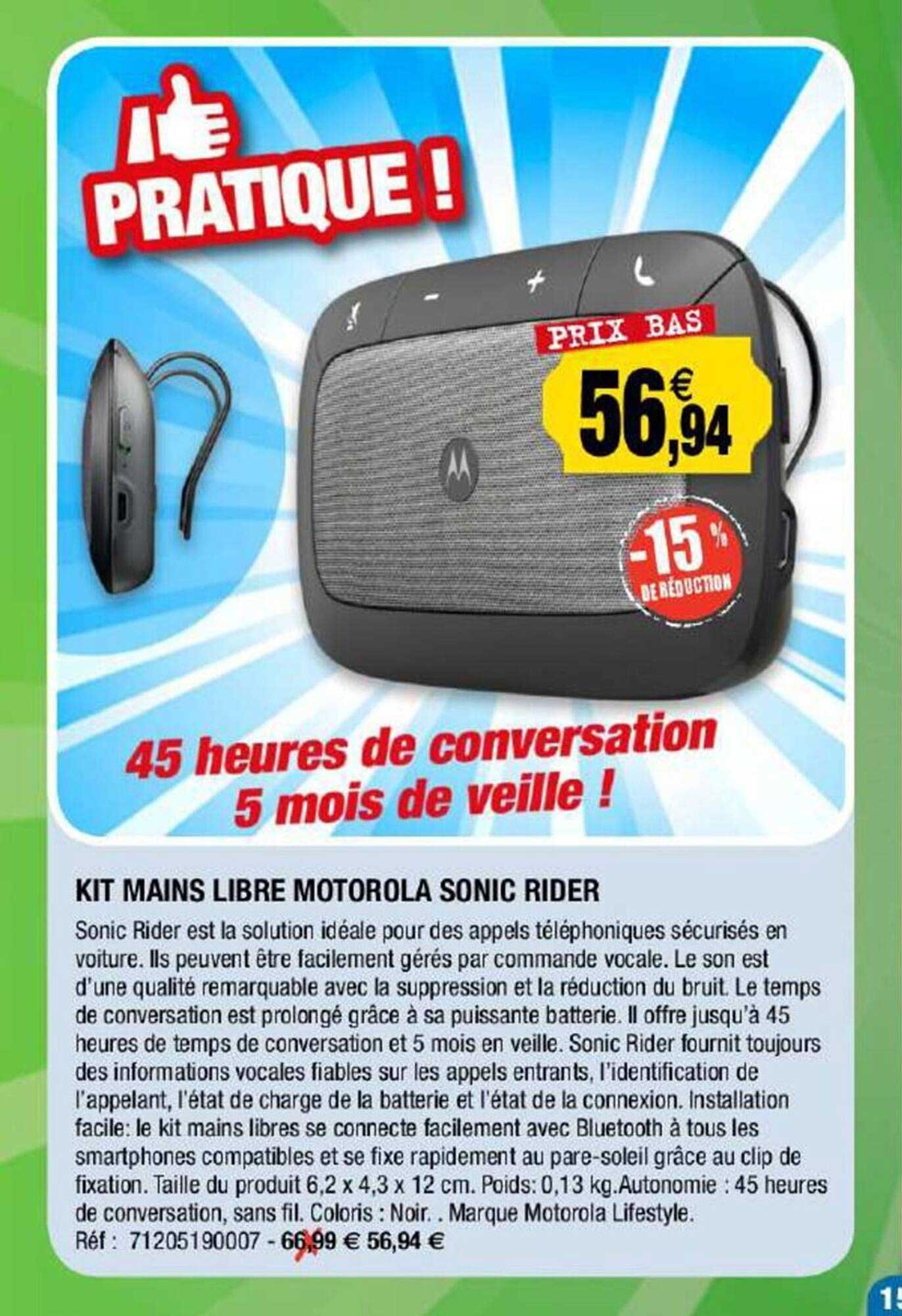 kit mains libre motorola sonic rider
