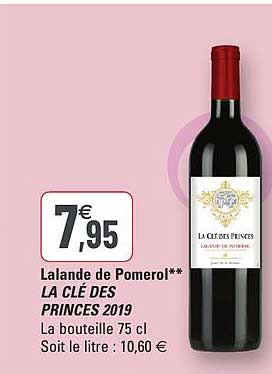 lalande de pomerol la clé des princes 2019