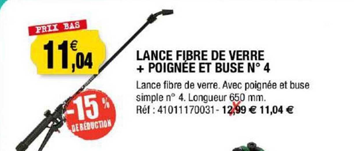 lance fibre de verre + poignée et buse n°4