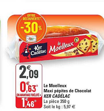 le moelleux maxi pépites de chocolat ker cadélac