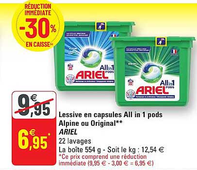 Lessive En Capsules All In 1 Pods Alpine Ou Original Ariel