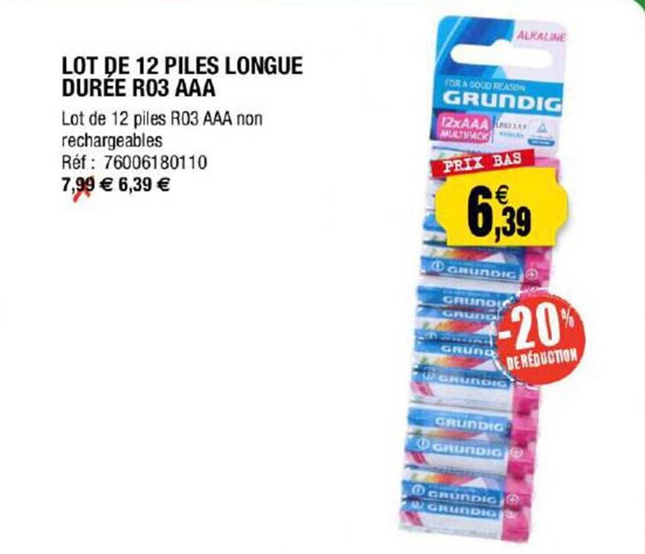 lot de 12 piles longue durée ro3 aaa
