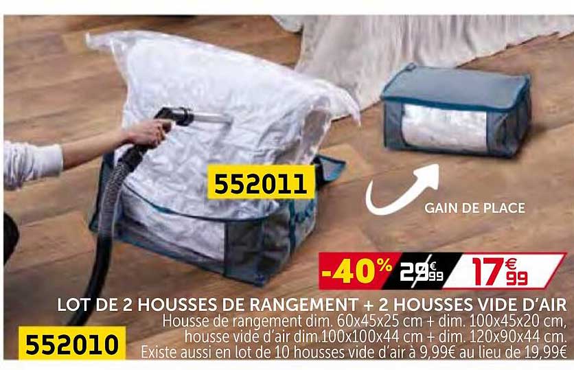 lot de 2 housses de rangement + 2 housses vide d'air