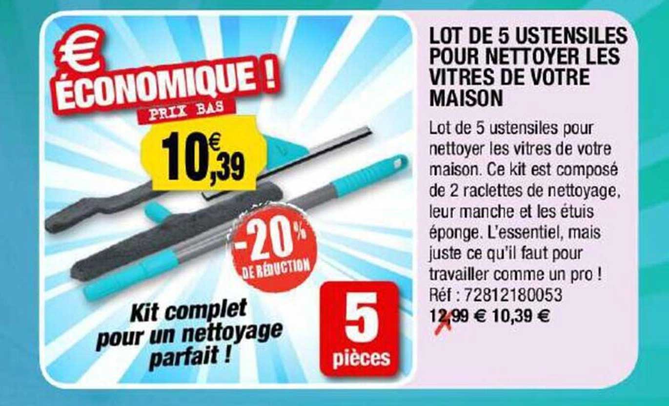 lot de 5 ustensiles pour nettoyer les vitres de votre maison