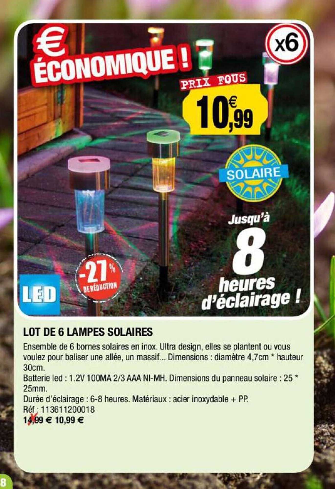 lot de 6 lampes solaires