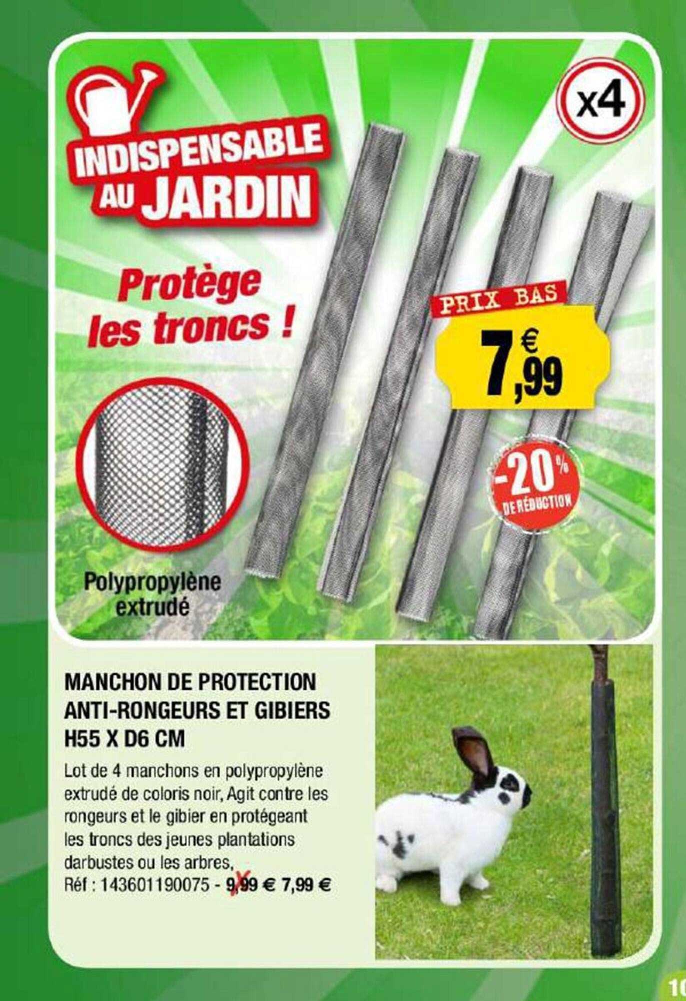 manchon de protection anti-rongeurs et gibiers h55 x d6 cm
