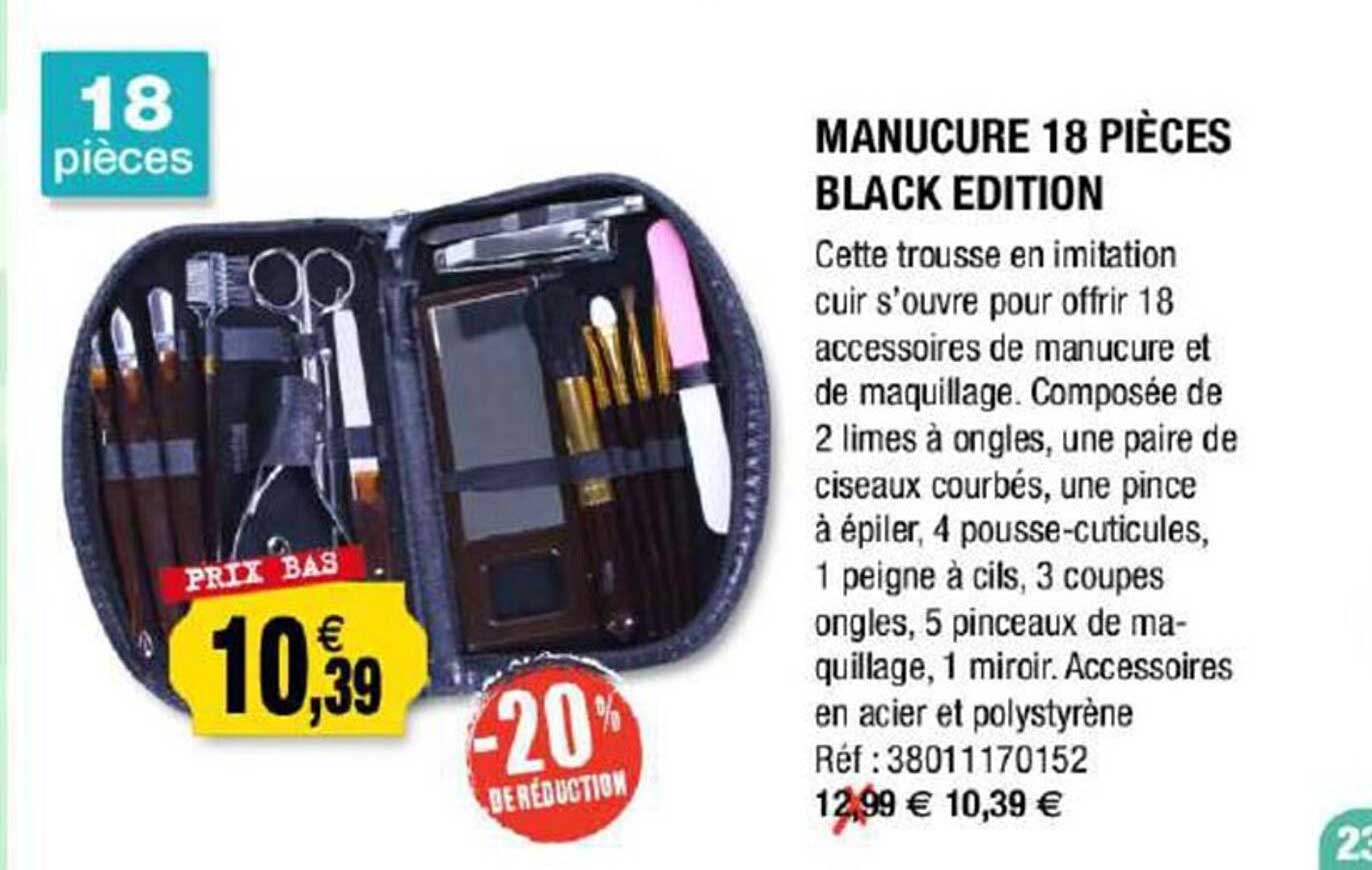manucure 18 pièces black édition