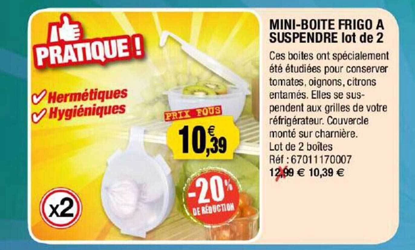 mini-boîte frigo à suspendre - lot de 2