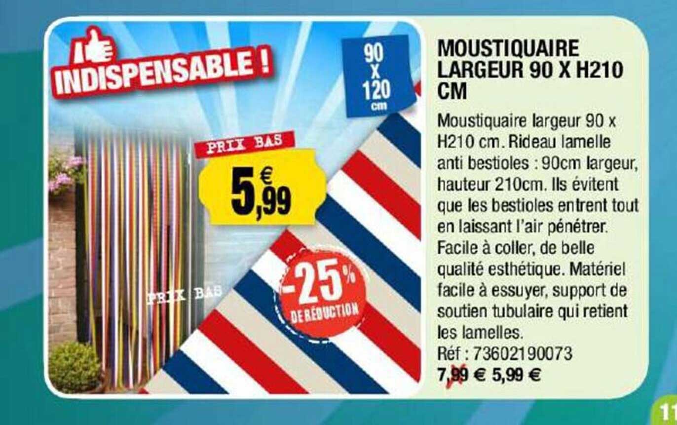 moustiquaire largeur 90 x h210 cm