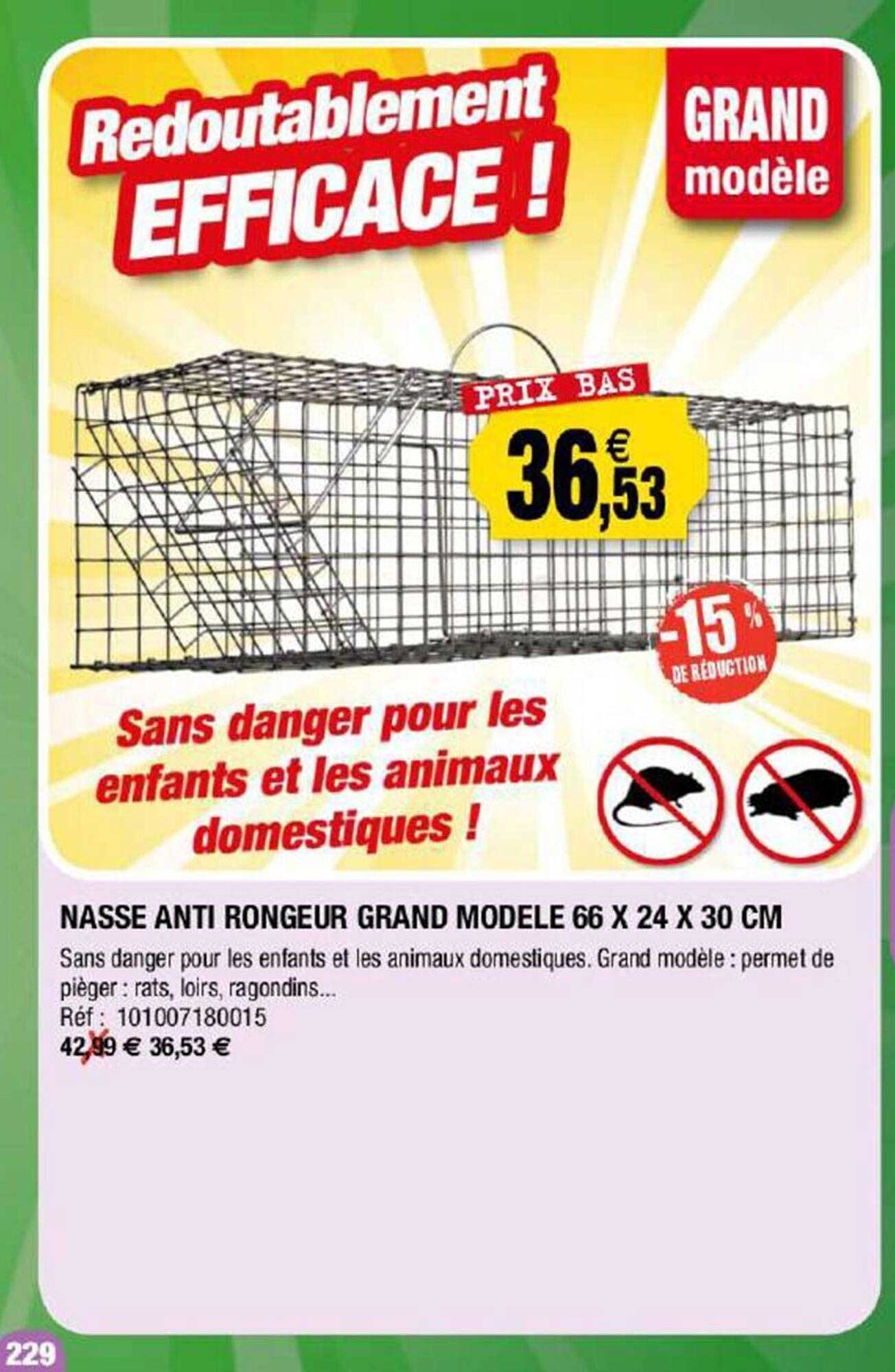 nasse anti rongeur grand modèle 66 x 24 x 30 cm