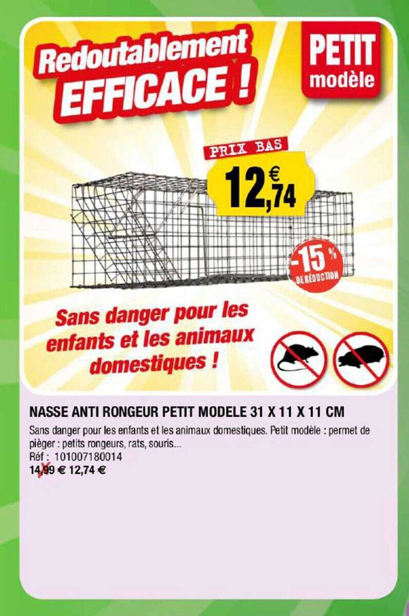 nasse anti rongeur petit modèle 31 x 11 x 11 cm