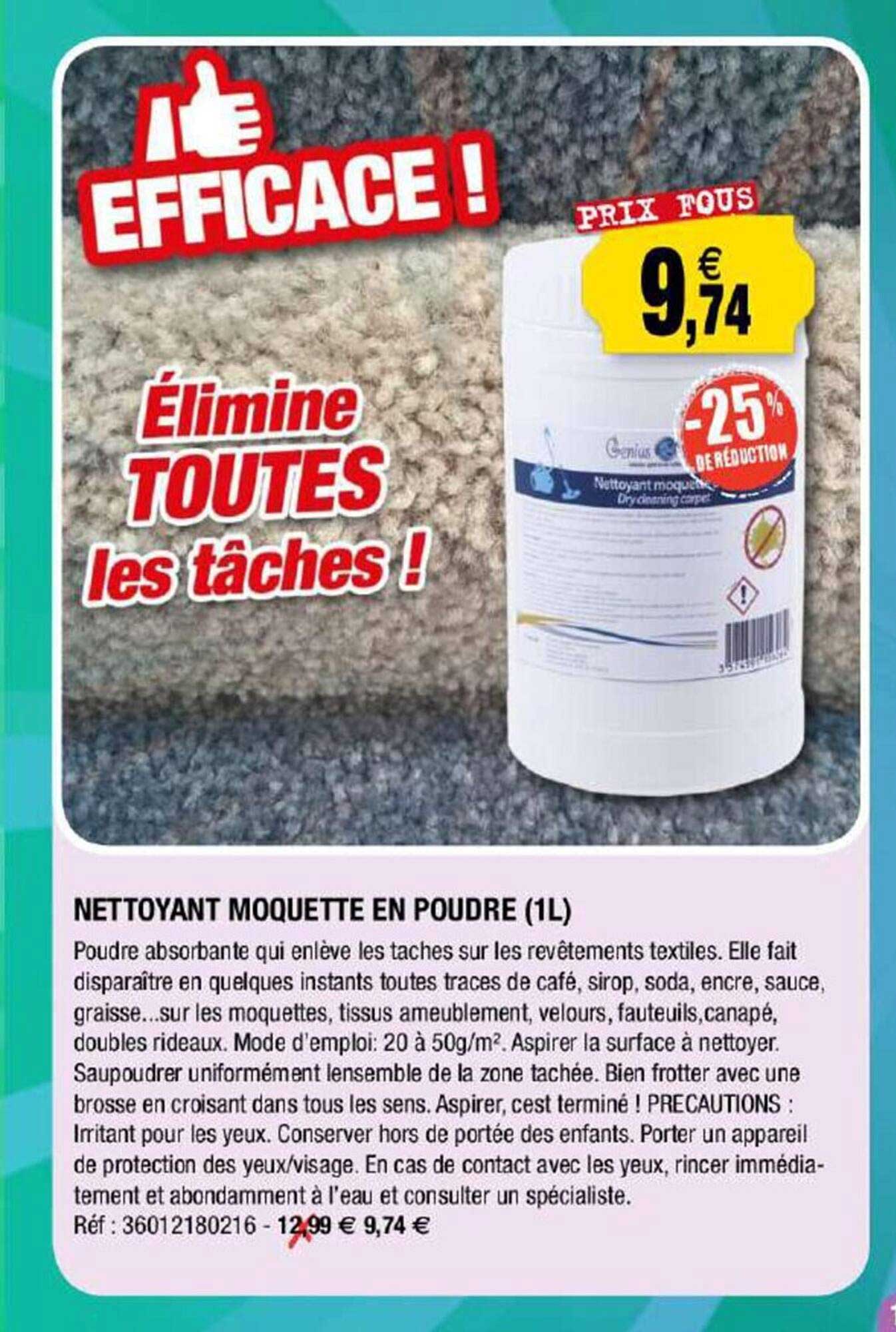 nettoyant moquette en poudre