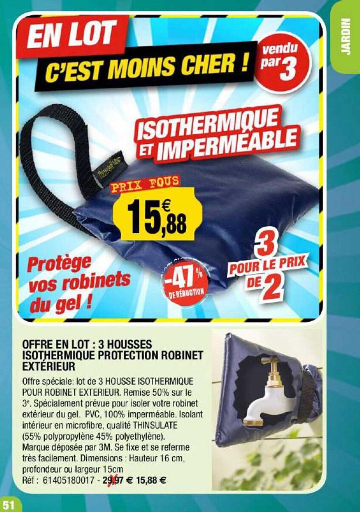Offre En Lot : 3 Housses Isothermique Protection Robinet Extérieur