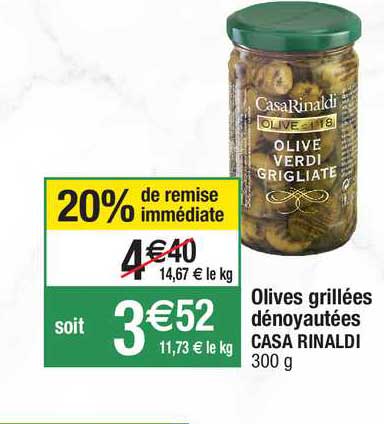 olives grillées dénoyautées casa rinaldi