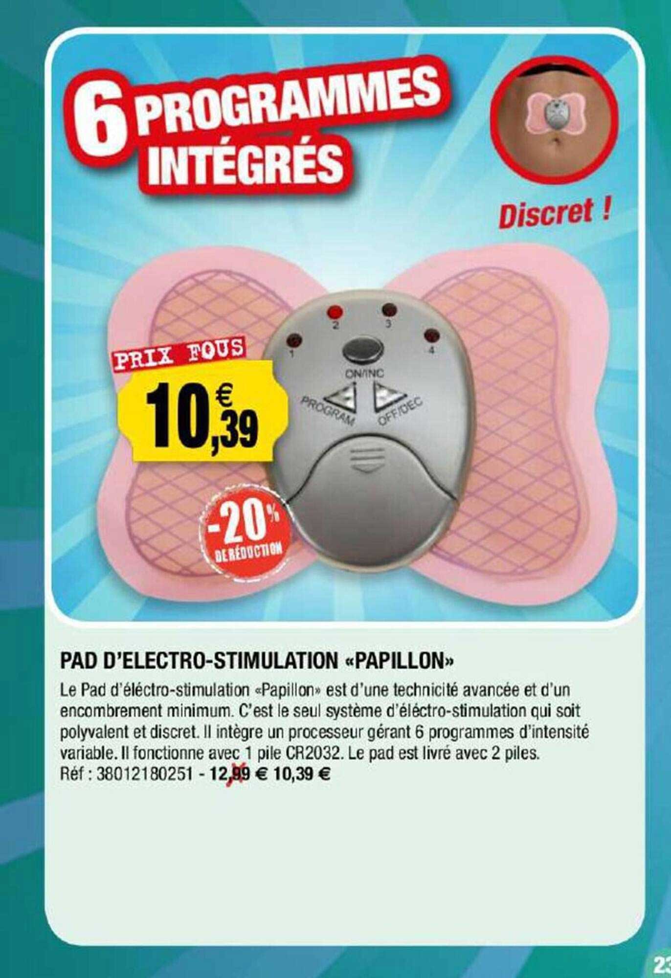 pad d'éléctro-stimulation «papillon»