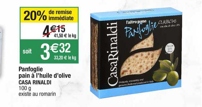 panfoglie pain à l'huile d'olive casa rinaldi