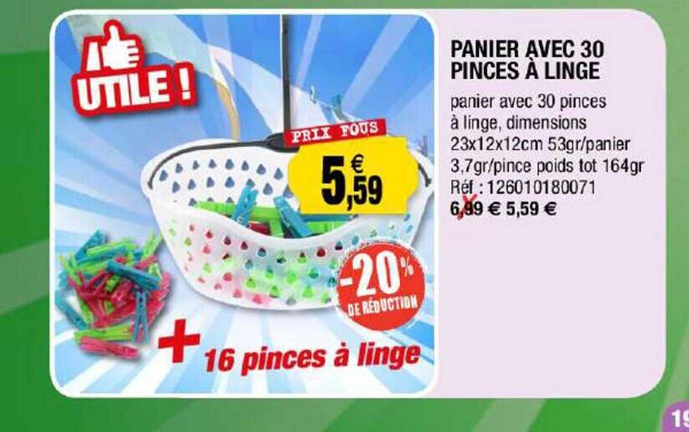 Panier Avec 30 Pinces à Linge