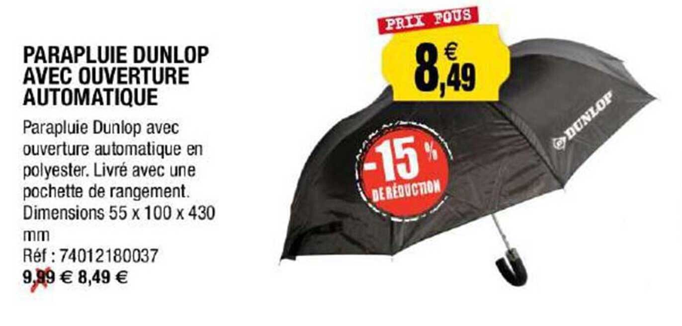 parapluie dunlop avec ouverture automatique