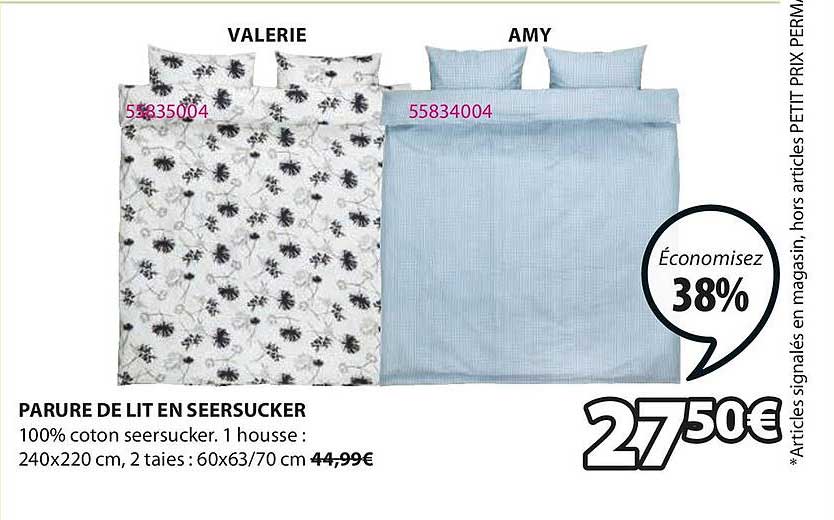 parure de lit en seersucker valerie, amy