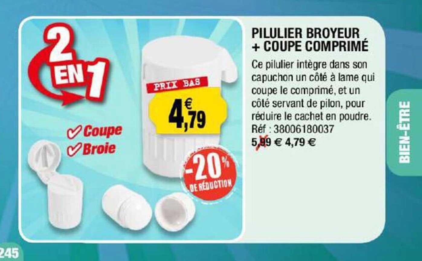 pilulier broyeur + coupe comprimé