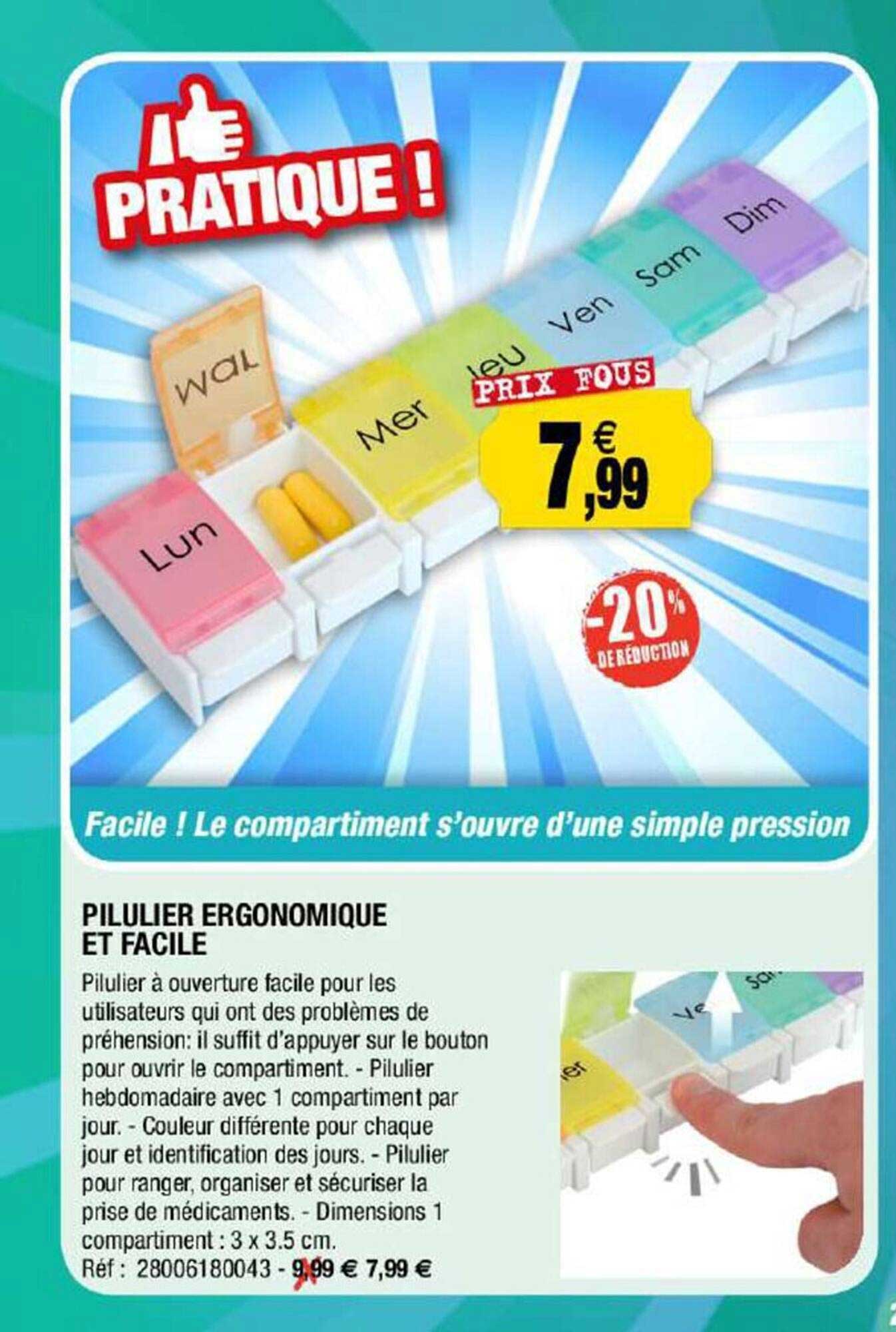 pilulier ergonomique et facile