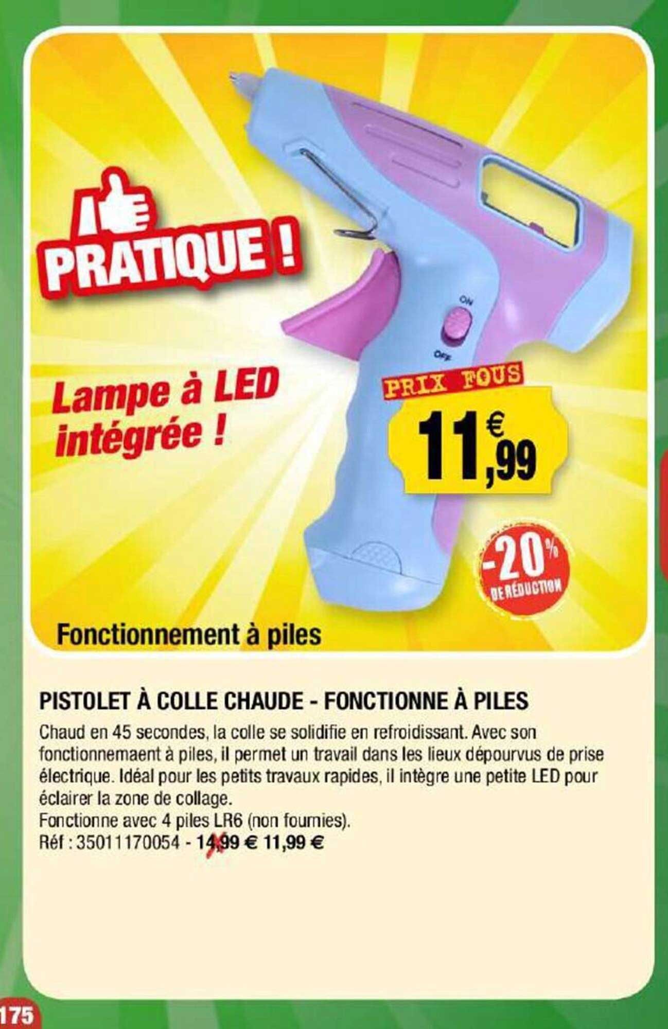 pistolet à colle chaude - fonctionne à piles