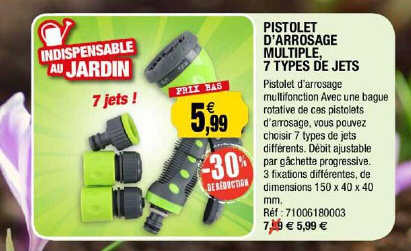 pistolet d'arrosage multiple, 7 types de jets
