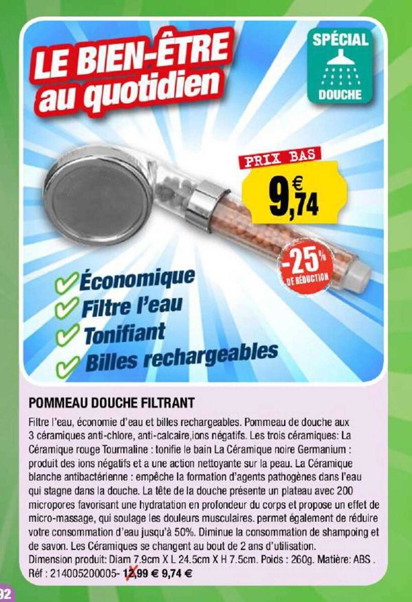 pommeau douche filtrant