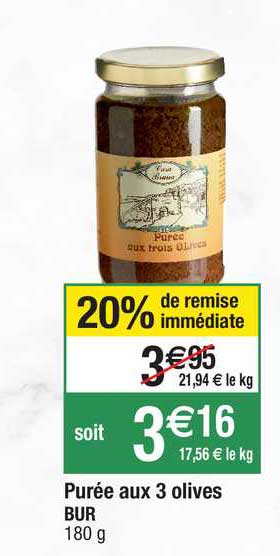 purée aux 3 olives bur
